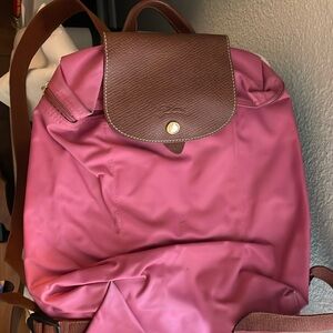 Longchamp Le Pliage Nylon Canvas Backpack - pink